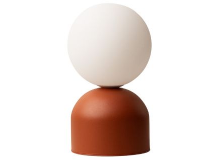 Červená kovová stolní lampa Micadoni Ely