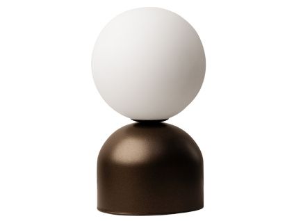 Hnědá kovová stolní lampa Micadoni Ely