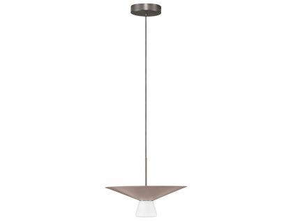 Světle hnědé závěsné LED světlo Nova Luce Baris 38 cm