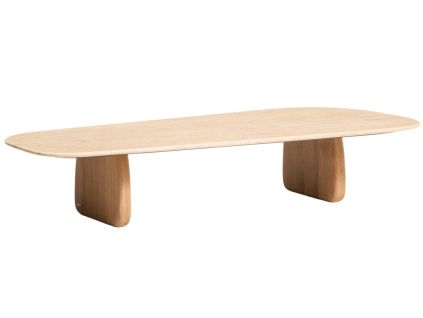 Béžový travertinový konferenční stolek Kave Home Pirita 147 x 65 cm