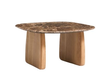 Hnědý mramorový odkládací stolek Kave Home Pirita 71 x 70 cm