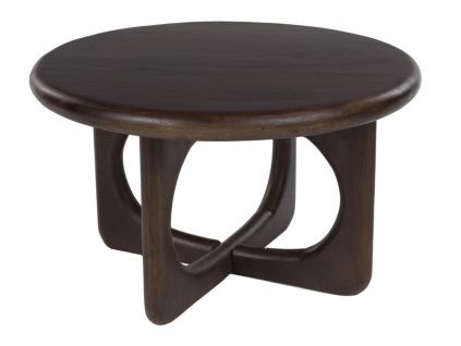 Hnědý dřevěný konferenční stolek Jani ø 60 cm