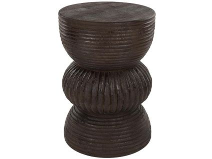 Hnědý dřevěný odkládací stolek Santo ø 30 cm