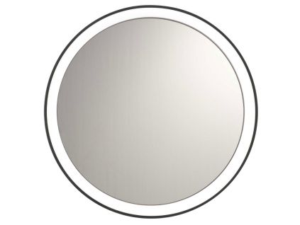 Černé závěsné zrcadlo s LED osvětlením Nova Luce Onar 58 cm
