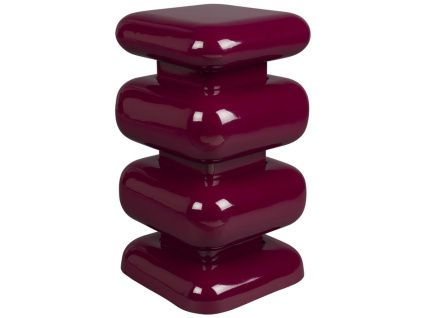 Bordově červený kovový odkládací stolek STUBBY 49 cm