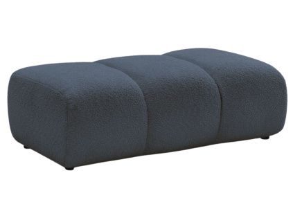 Tmavě modrá bouclé podnožka Pamira 124 x 60 cm