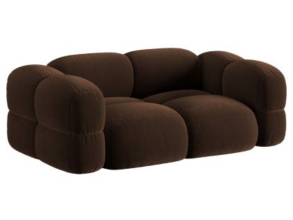 Hnědá sametová trojmístná pohovka Cosmopolitan Design Loretto 210 cm