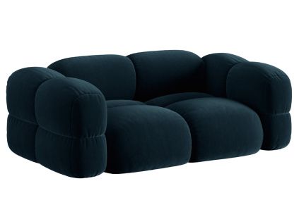 Tmavě modrá sametová trojmístná pohovka Cosmopolitan Design Loretto 210 cm