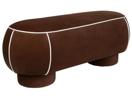 Tmavě červená čalouněná lavice MARINA 121 cm