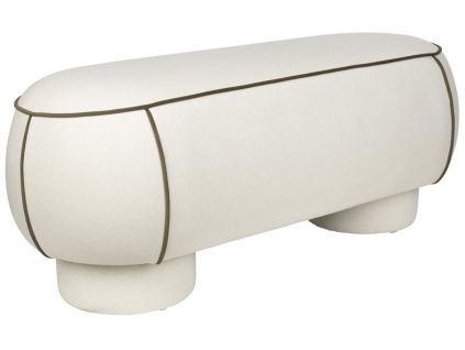 Bílá čalouněná lavice MARINA 121 cm