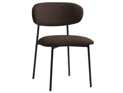 Hnědá bouclé jídelní židle Micadoni Nina