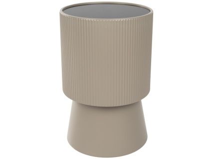 Béžový skleněný odkládací stolek BRIAN ø 33 cm