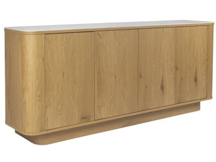 Dřevěná komoda ALMIRA HIGH 180 x 40 cm s mramorovým dekorem
