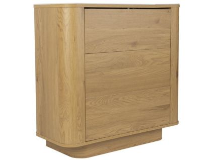 Dřevěná komoda ALMIRA 90 x 40 cm s mramorovým dekorem