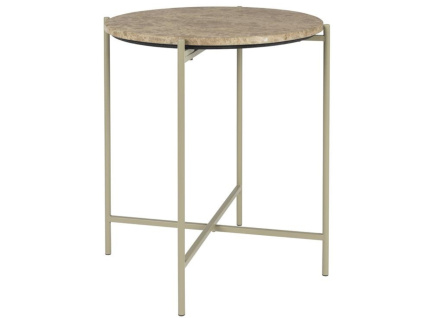 Béžový mramorový odkládací stolek Tooz ø 45 cm