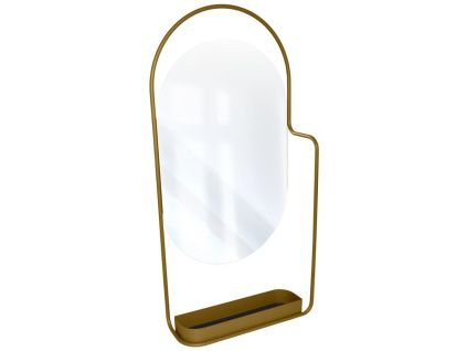 Hnědé kovové závěsné zrcadlo Fermob Itac 80 x 38 cm