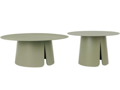 Zelený set dvou zahradních stolků Bizzotto Bryan 70/90 cm