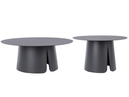 Šedý set dvou zahradních stolků Bizzotto Bryan 70/90 cm