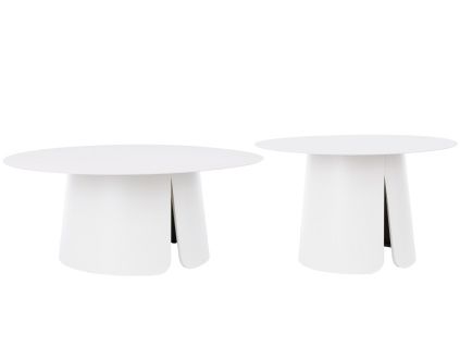 Bílý set dvou zahradních stolků Bizzotto Bryan 70/90 cm