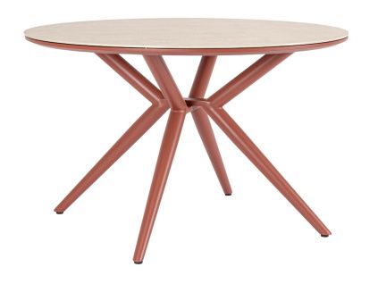 Červený zahradní jídelní stůl Bizzotto Cabas Ø120 cm