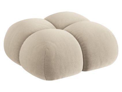 Světle béžová sametová podnožka Cosmopolitan Design Loretto 90 x 90 cm