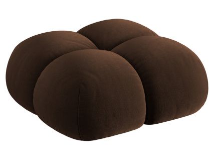 Hnědá sametová podnožka Cosmopolitan Design Loretto 90 x 90 cm