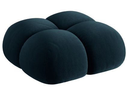 Tmavě modrá sametová podnožka Cosmopolitan Design Loretto 90 x 90 cm