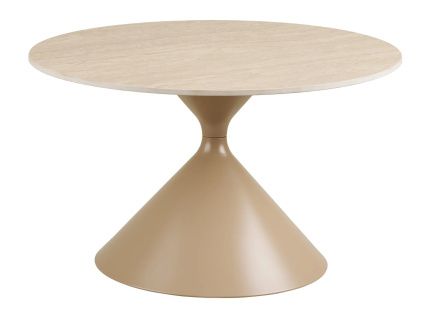 Béžový keramický konferenční stolek Anne ø 70 cm
