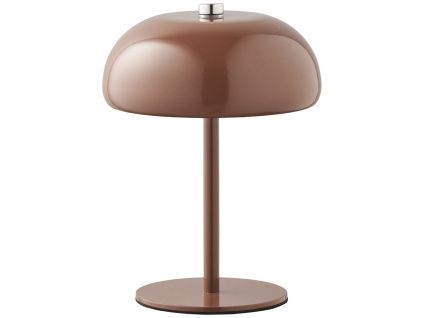 Hnědá kovová nabíjecí stolní LED lampa Margon 18 cm