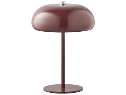 Tmavě červená kovová nabíjecí stolní LED lampa Margon