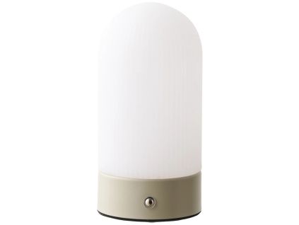 Béžová kovová nabíjecí stolní LED lampa Shifo 18 cm