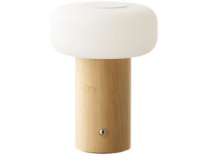Bambusová nabíjecí stolní LED lampa Taffo 18 cm