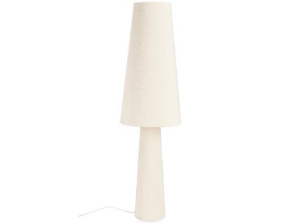 Bílá bouclé stojací lampa Bizzotto Radha 120 cm