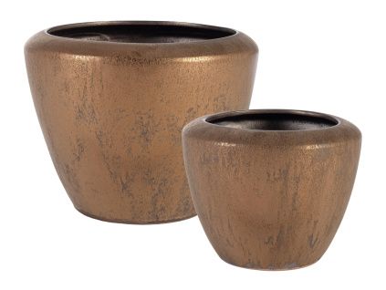 Set dvou bronzových zahradních květináčů Bizzotto Pathom Ø30/39 cm