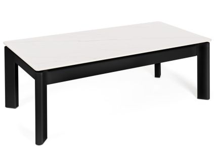 Černobílý keramický rozkládací konferenční stolek Roland 120 x 60 cm