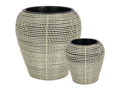 Set dvou zahradních květináčů z umělého ratanu Bizzotto Thanh Ø28/45 cm