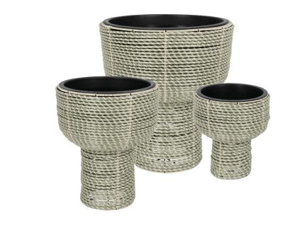 Set tří zahradních květináčů z umělého ratanu Bizzotto Thanh Ø26/35/45 cm