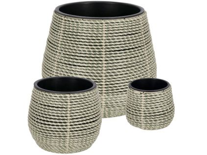 Set tří zahradních květináčů z umělého ratanu Bizzotto Thanh Ø20/29/45 cm