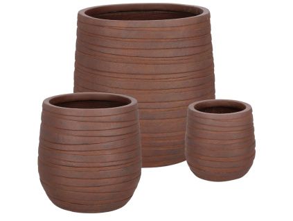 Set tří keramických zahradních květináčů Bizzotto Strips Ø22/32/44 cm