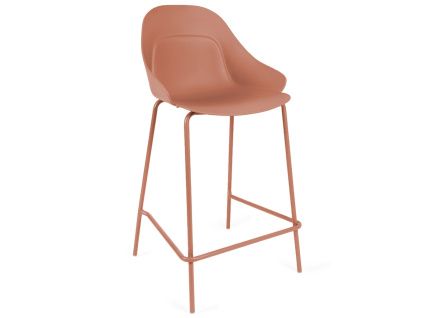 Terakotová plastová barová židle Toby 95 cm
