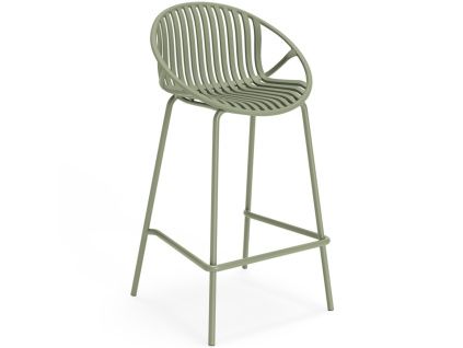 Zelená plastová barová židle Tristan 90 cm