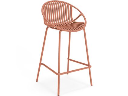 Terakotová plastová barová židle Tristan 90 cm