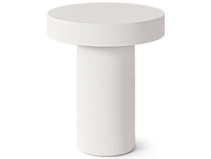 Bílý cementový zahraní stolek Mirko ø 50 cm