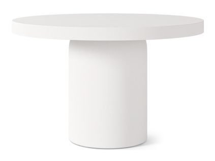 Bílý cementový zahraní stůl Thelma ø 90 cm