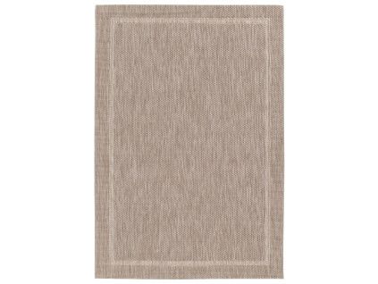 Šedý zahradní koberec Grano Frame 200 x 290 cm
