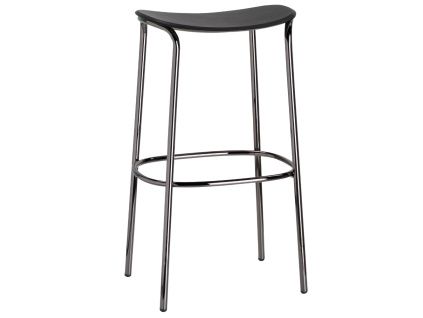 Černá dubová barová židle Trick Wood 75 cm s černou podnoží