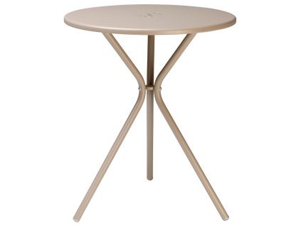 Béžovošedý kovový zahradní stůl Leo 60 cm