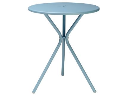 Světle modrý kovový zahradní stůl Leo 60 cm