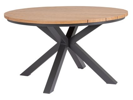 Šedý hliníkový zahradní stůl Bizzotto Zelmar Ø130 cm