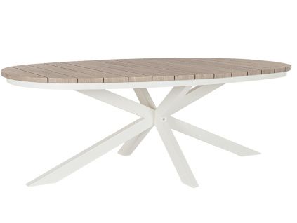 Krémový hliníkový zahradní stůl Bizzotto Zelmar 218 x 115 cm